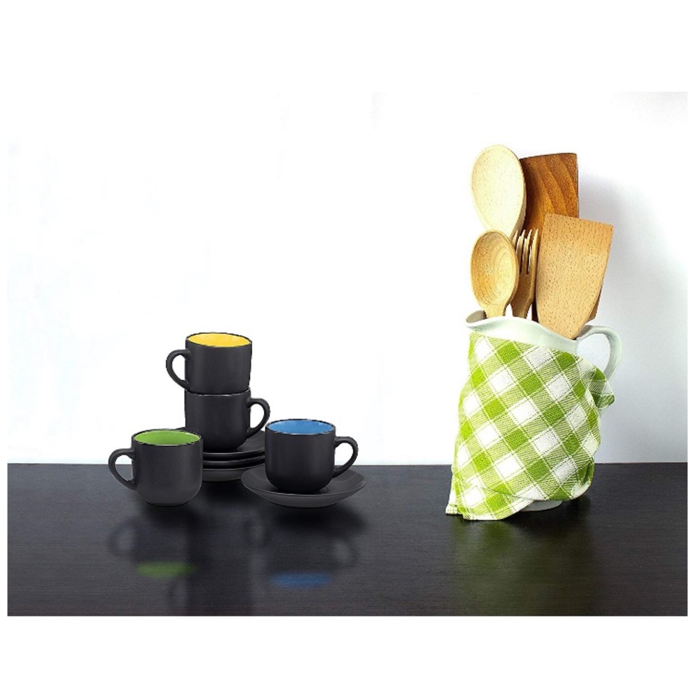 matte black espresso cups with saucers new☕️🍩 - Picture 4 of 6